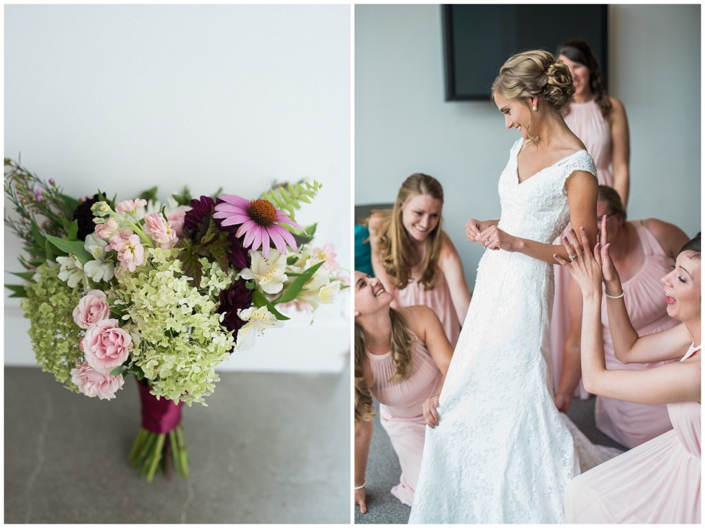 Elegant Pastel Pink Wildflower wedding at Rochester Art Center www.karenfederphotography.com