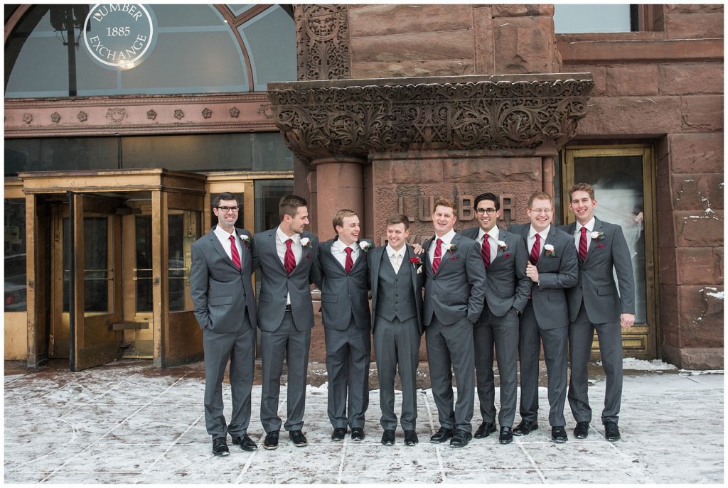 Minneapolis Red and Grey Lumber Exchange Wedding by Karen Feder Photography