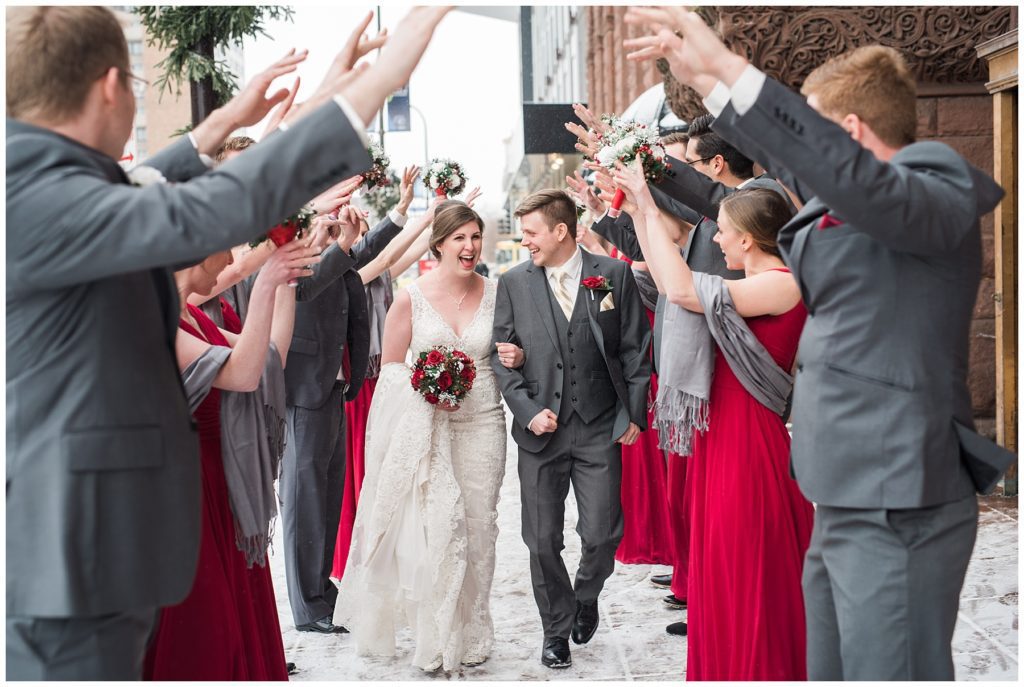 Minneapolis Red and Grey Lumber Exchange Wedding by Karen Feder Photography