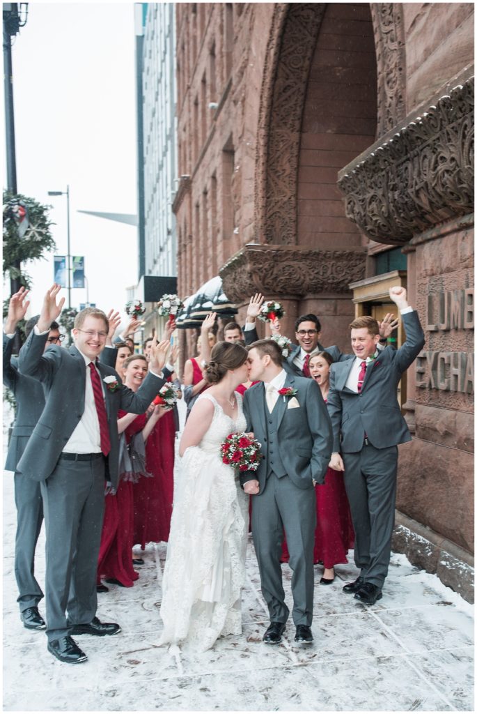 Minneapolis Red and Grey Lumber Exchange Wedding by Karen Feder Photography