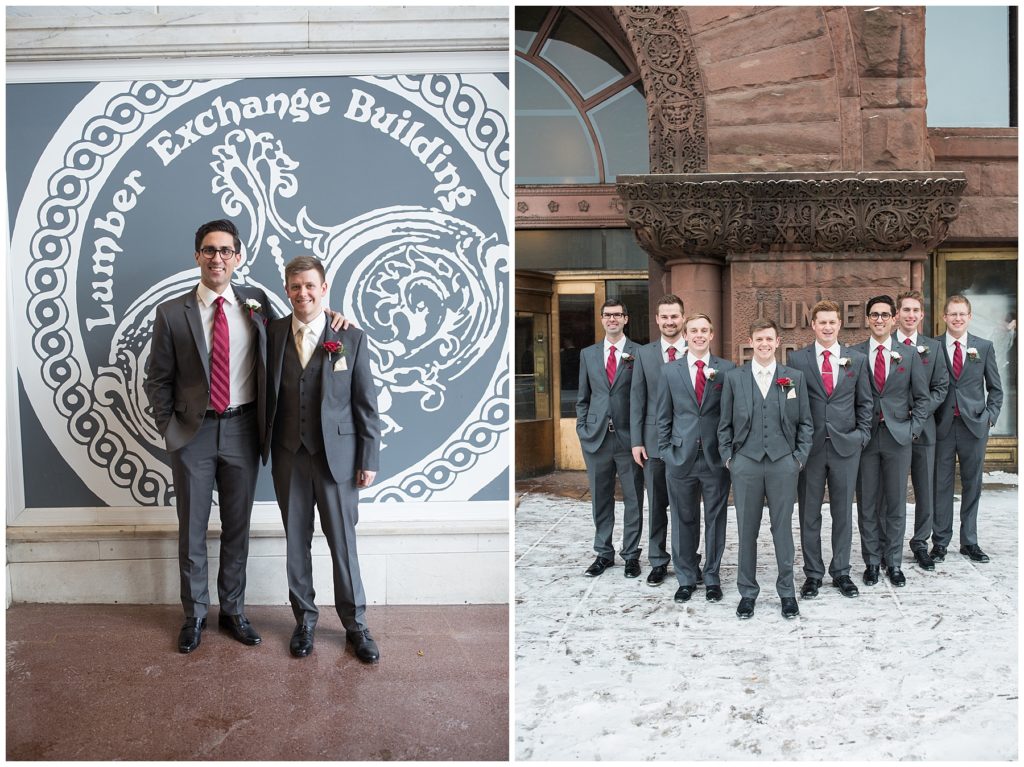 Minneapolis Red and Grey Lumber Exchange Wedding by Karen Feder Photography