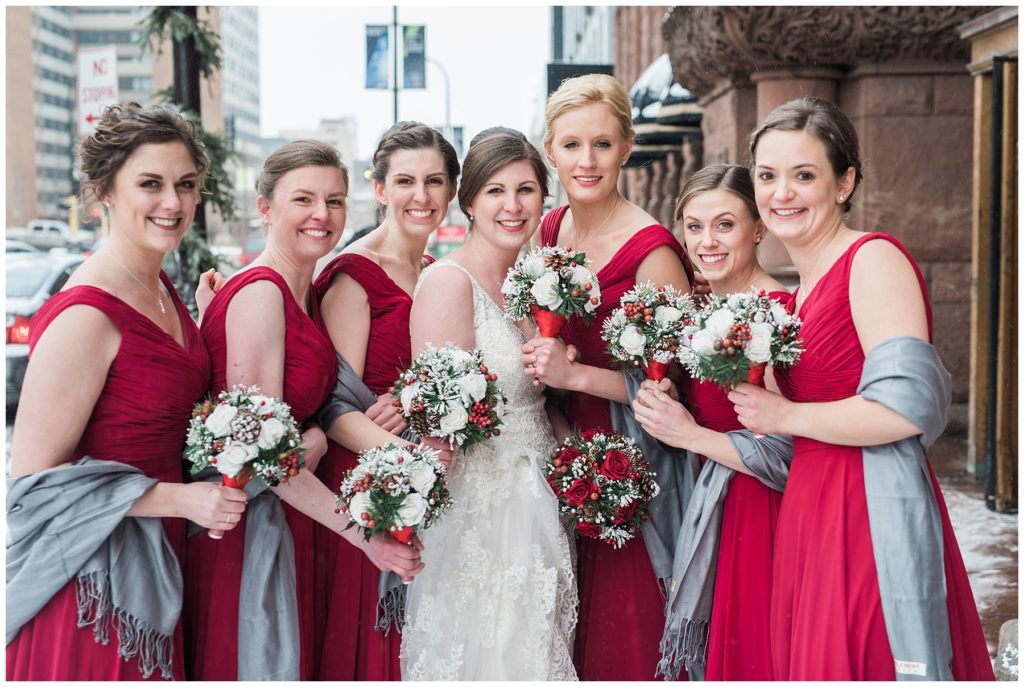 Minneapolis Red and Grey Lumber Exchange Wedding by Karen Feder Photography