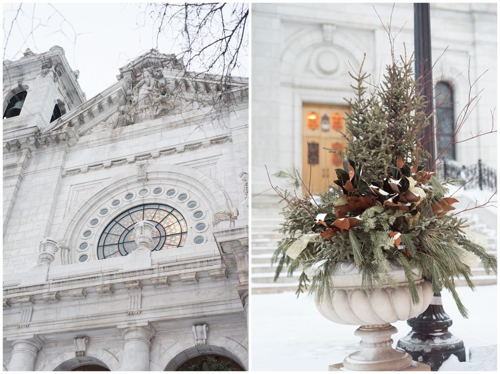 Basilica of St. Mary Minneapolis winter wedding by Karen Feder Photography