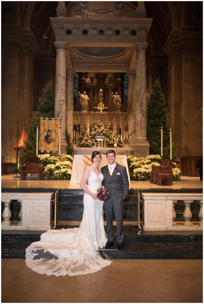 Basilica of St. Mary Minneapolis winter wedding by Karen Feder Photography