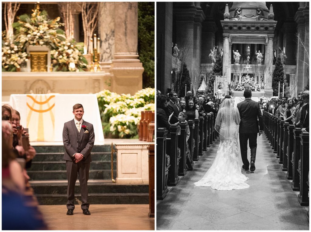 Basilica of St. Mary Minneapolis winter wedding by Karen Feder Photography