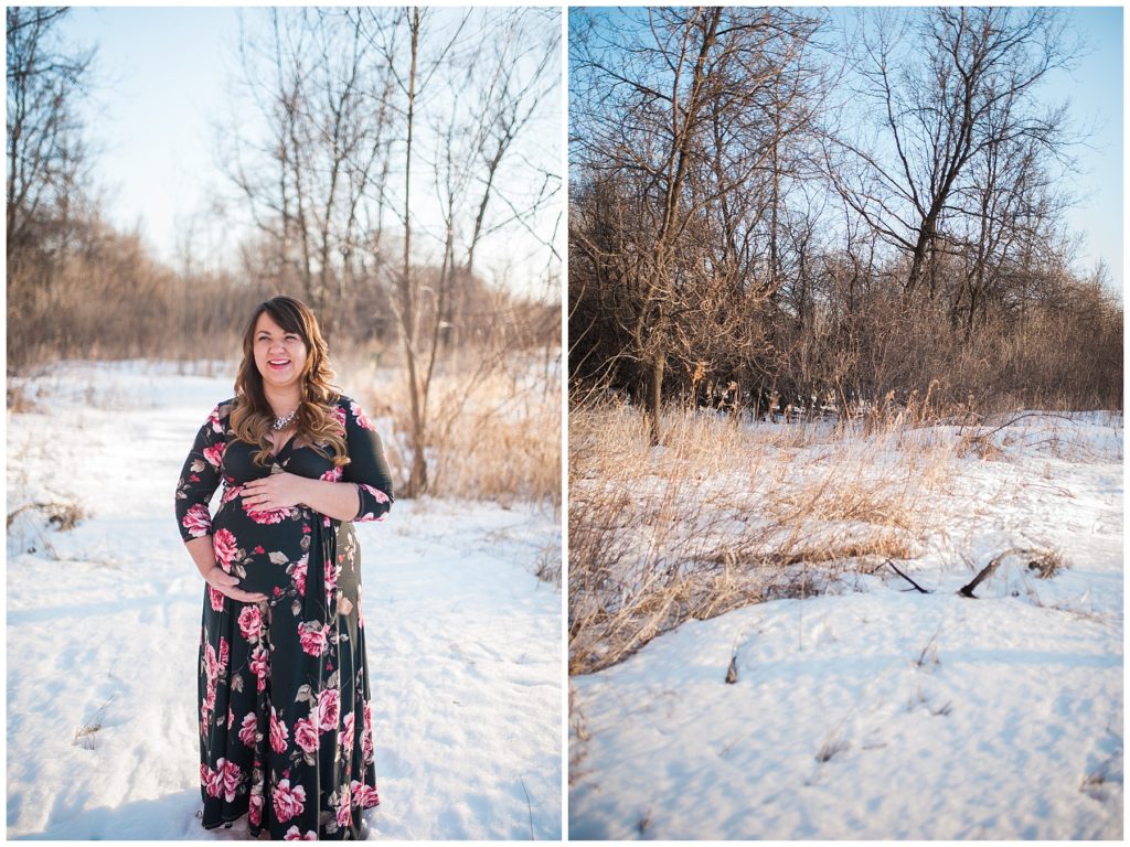 Snow maternity session by Karen Feder Photography www.karenfederphotography.com
