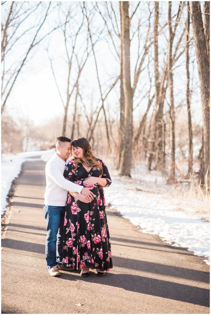 Snow maternity session by Karen Feder Photography www.karenfederphotography.com