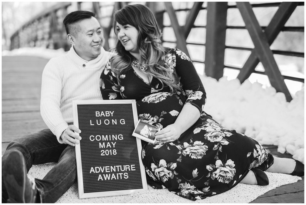 Snow maternity session by Karen Feder Photography www.karenfederphotography.com